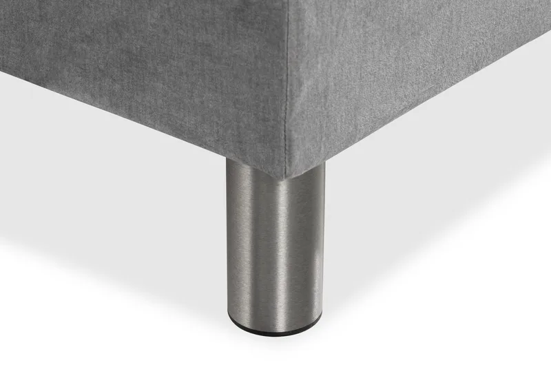 Ella Sengepakke 140x200cm Rutete Sengegavl - Lysegrå / Fløyel - Møbler - Senger - Kontinentalsenger