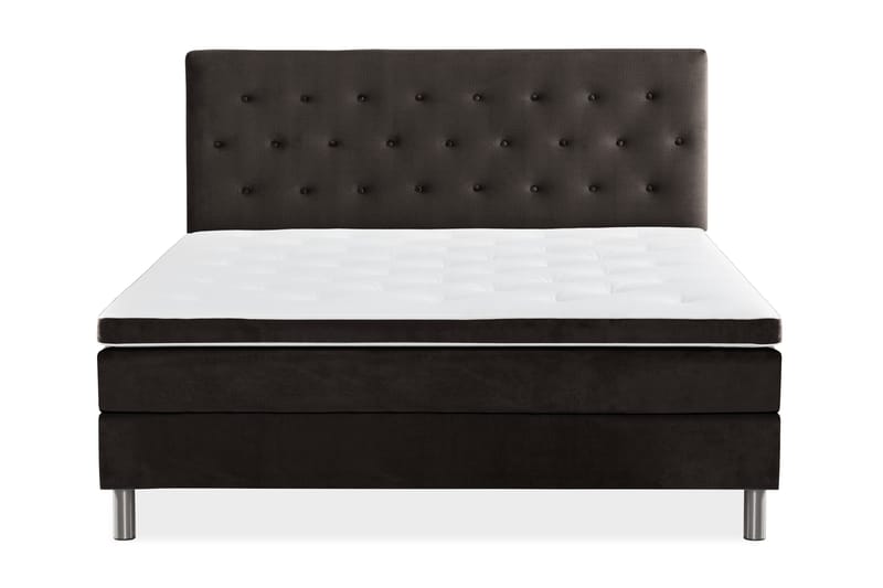 Ella Sengepakke 160x200cm Dypheftet - Mørkegrå / fløyel - Møbler - Senger - Kontinentalsenger