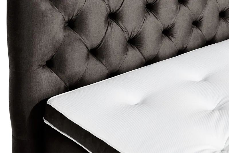 Ella Sengepakke 160x200cm Dypheftet Sengegavl - Mørkegrå / fløyel - Møbler - Senger - Kontinentalsenger