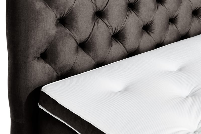 Ella Sengepakke 160x200cm Dypheftet Sengegavl - Mørkegrå / fløyel - Møbler - Senger - Kontinentalsenger