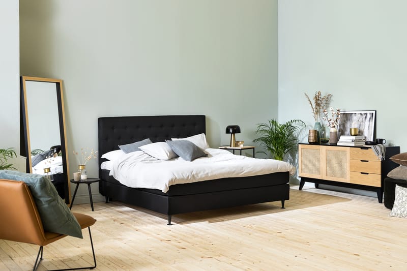 Ella Sengepakke 160x200cm - Svart - Møbler - Senger - Komplett sengepakke