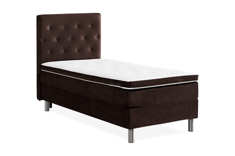 Ella Sengepakke 180x200cm Dypheftet - Brun / Fløyel - Møbler - Senger - Kontinentalsenger