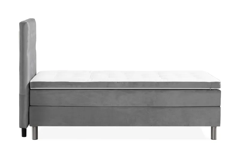 Ella Sengepakke 180x200cm Dypheftet - Lysegrå / Fløyel - Møbler - Senger - Kontinentalsenger