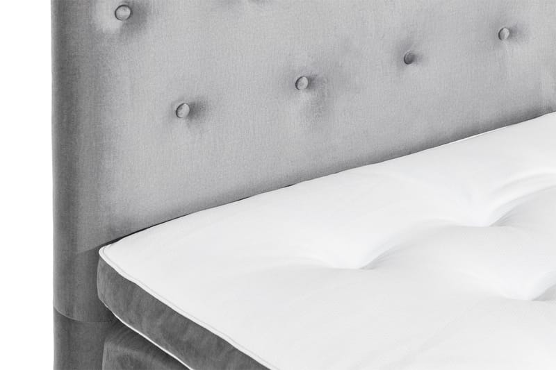 Ella Sengepakke 180x200cm Dypheftet - Lysegrå / Fløyel - Møbler - Senger - Kontinentalsenger