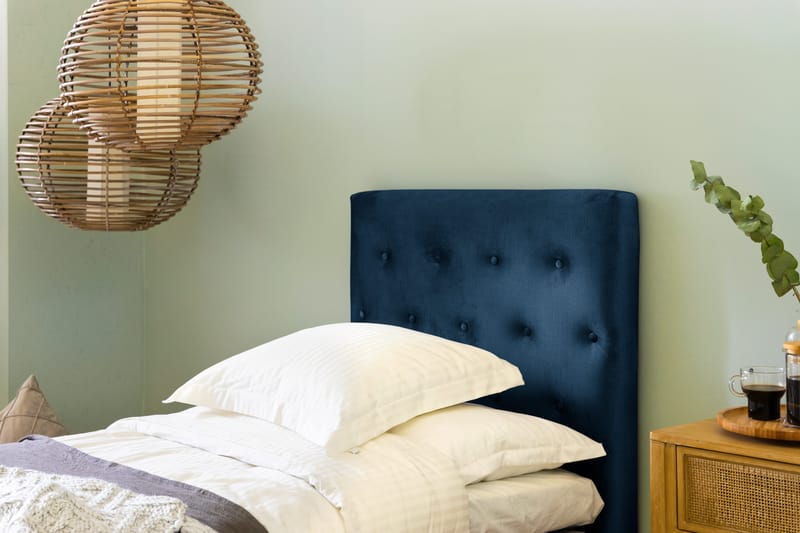 Ella Sengepakke 180x200cm Dypheftet - Mørkeblå / Fløyel - Møbler - Senger - Kontinentalsenger