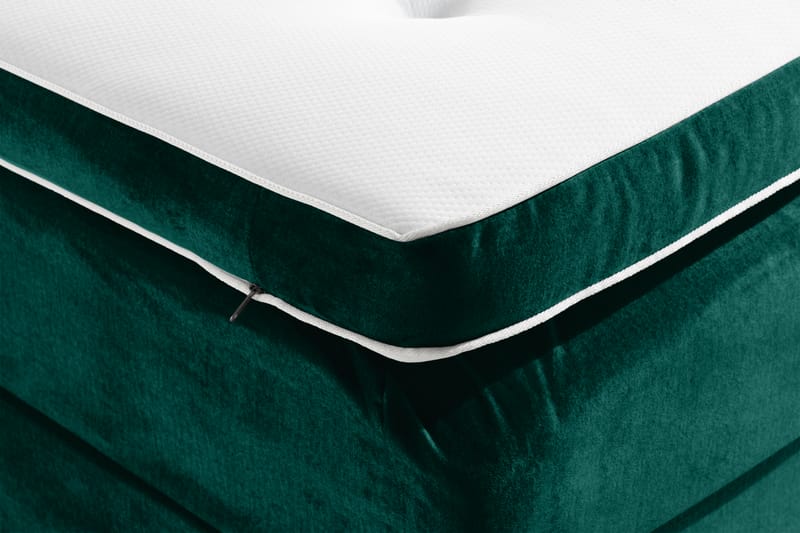 Ella Sengepakke 180x200cm Dypheftet - Mørkegrønn / Fløyel - Komplett sengepakke - Kontinentalsenger