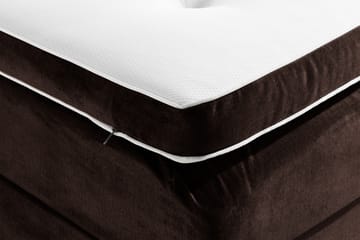 Ella Sengepakke 180x200cm Dypheftet Sengegavl - Brun / Fløyel - Møbler - Senger - Komplett sengepakke