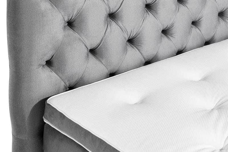 Ella Sengepakke 180x200cm Dypheftet Sengegavl - Lysegrå / Fløyel - Møbler - Senger - Kontinentalsenger