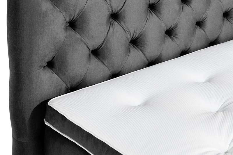 Ella Sengepakke 180x200cm Dypheftet Sengegavl - Mørkegrå / fløyel - Møbler - Senger - Kontinentalsenger