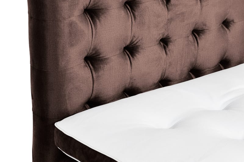 Ella Sengepakke 180x200cm Rutete Sengegavl - Brun / Fløyel - Møbler - Senger - Kontinentalsenger