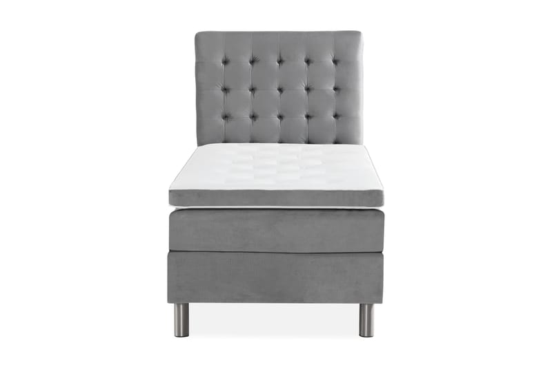 Ella Sengepakke 180x200cm Rutete Sengegavl - Lysegrå / Fløyel - Møbler - Senger - Kontinentalsenger