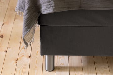 Ella Sengepakke 180x200cm Rutete Sengegavl - Mørkegrå / fløyel - Møbler - Senger - Komplett sengepakke