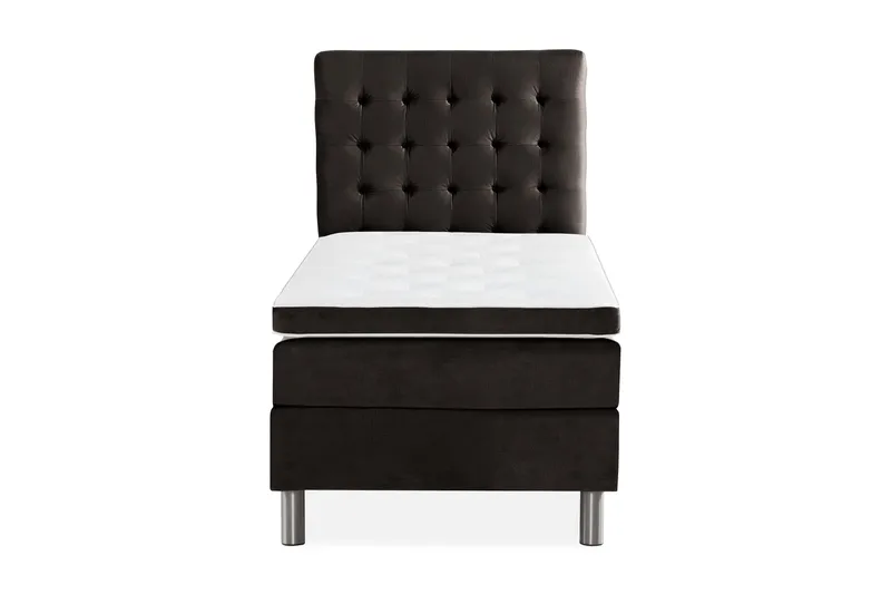 Ella Sengepakke 180x200cm Rutete Sengegavl - Mørkegrå / fløyel - Møbler - Senger - Kontinentalsenger