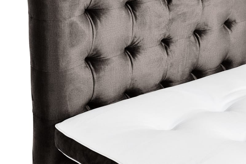 Ella Sengepakke 180x200cm Rutete Sengegavl - Mørkegrå / fløyel - Møbler - Senger - Kontinentalsenger