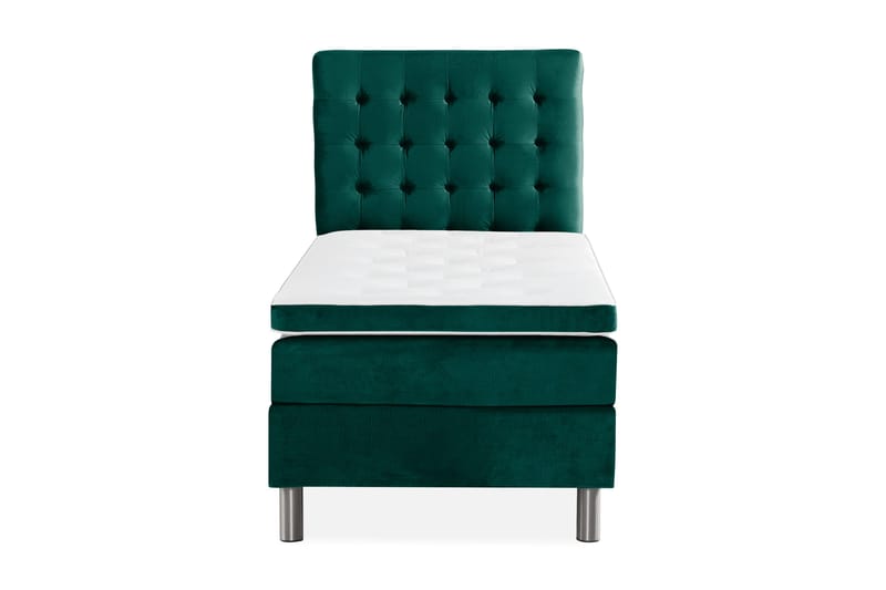 Ella Sengepakke 180x200cm Rutete Sengegavl - Mørkegrønn / Fløyel - Møbler - Senger - Kontinentalsenger