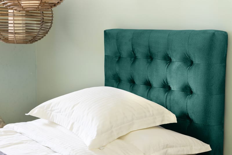 Ella Sengepakke 180x200cm Rutete Sengegavl - Mørkegrønn / Fløyel - Møbler - Senger - Kontinentalsenger