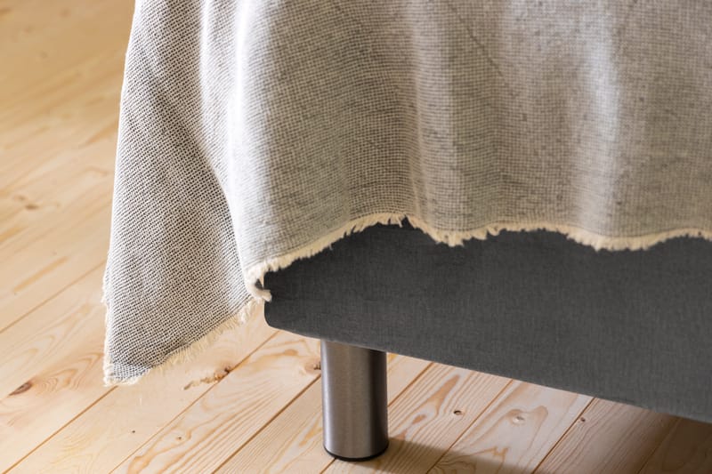 Ella Sengepakke 90x200cm Dypheftet Gavl - Lysegrå / Fløyel - Møbler - Senger - Komplett sengepakke