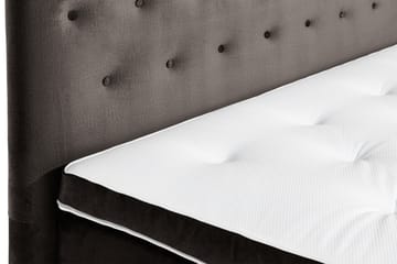 Ella Sengepakke 90x200cm Dypheftet Gavl - Mørkegrå / fløyel - Møbler - Senger - Komplett sengepakke
