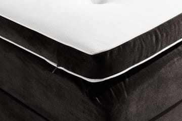 Ella Sengepakke 90x200cm Dypheftet Gavl - Mørkegrå / fløyel - Møbler - Senger - Komplett sengepakke