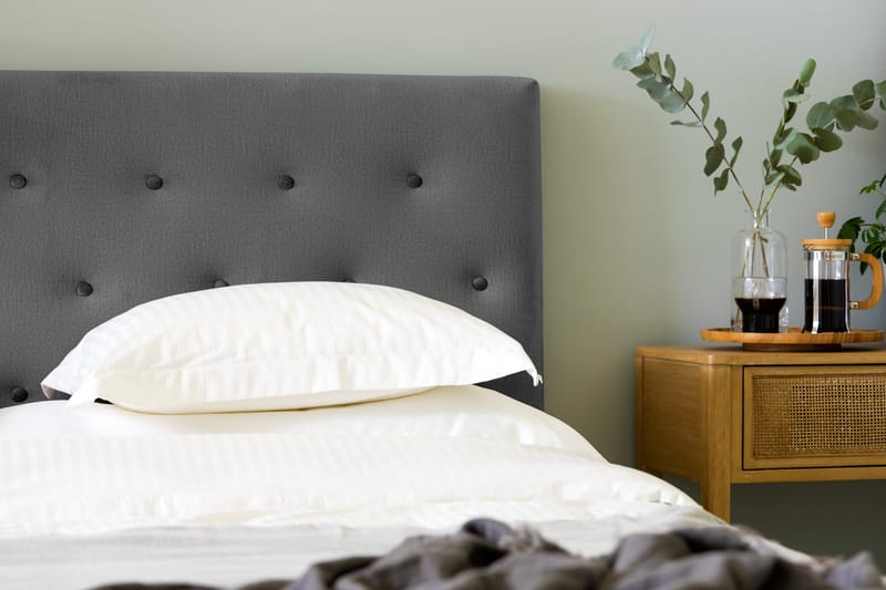 Ella Sengepakke 90x200cm Dypheftet Gavl - Mørkegrå / fløyel - Møbler - Senger - Kontinentalsenger