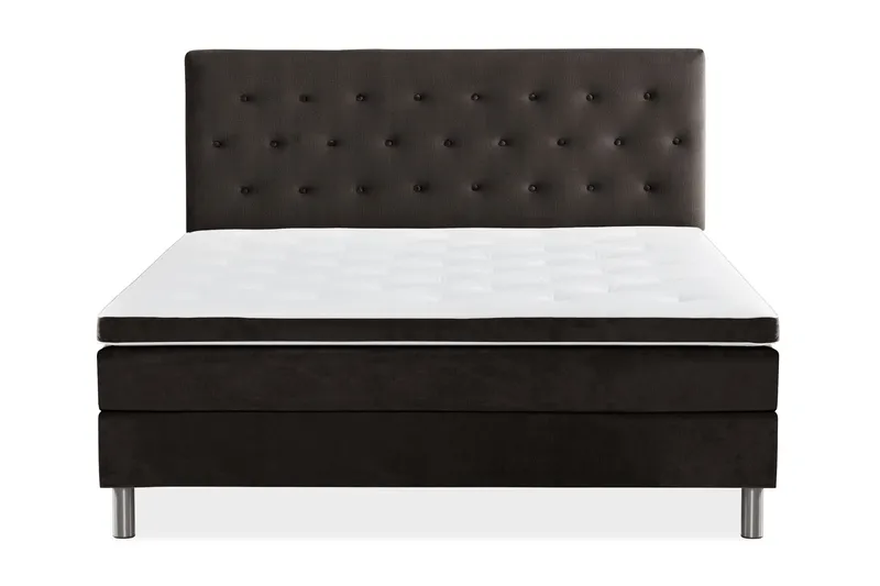 Ella Sengepakke 90x200cm Dypheftet Gavl - Mørkegrå / fløyel - Møbler - Senger - Kontinentalsenger