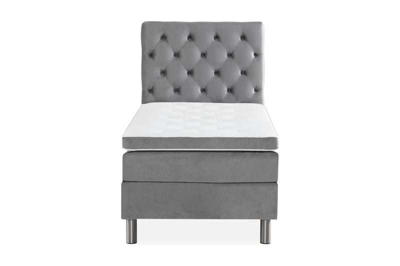 Ella Sengepakke 90x200cm Dypheftet Sengegavl - Lysegrå / Fløyel - Møbler - Senger - Kontinentalsenger