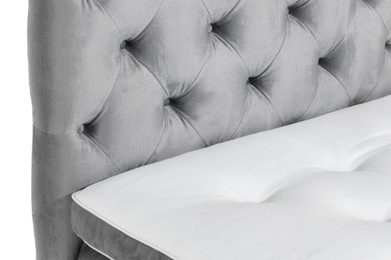 Ella Sengepakke 90x200cm Dypheftet Sengegavl - Lysegrå / Fløyel - Møbler - Senger - Kontinentalsenger