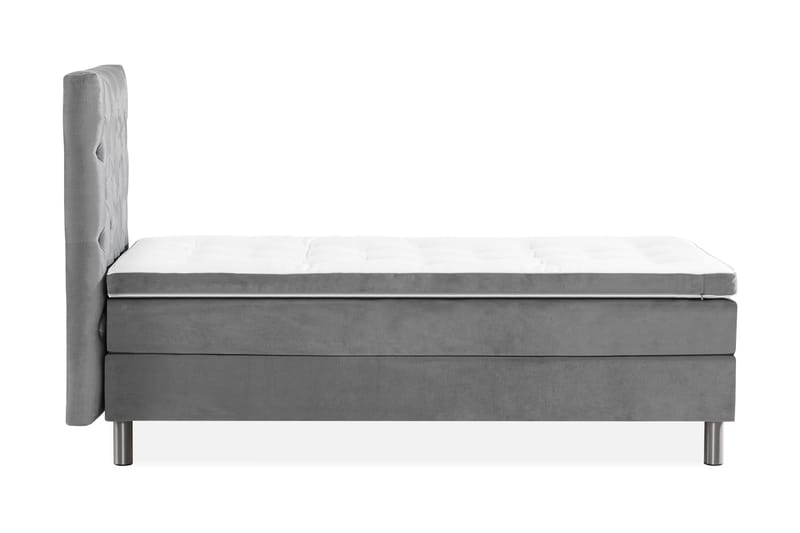 Ella Sengepakke 90x200cm Dypheftet Sengegavl - Lysegrå / Fløyel - Møbler - Senger - Kontinentalsenger