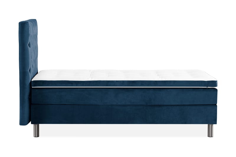 Ella Sengepakke 90x200cm Dypheftet Sengegavl - Mørkeblå / Fløyel - Møbler - Senger - Kontinentalsenger