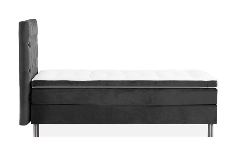 Ella Sengepakke 90x200cm Dypheftet Sengegavl - Mørkegrå / fløyel - Møbler - Senger - Kontinentalsenger