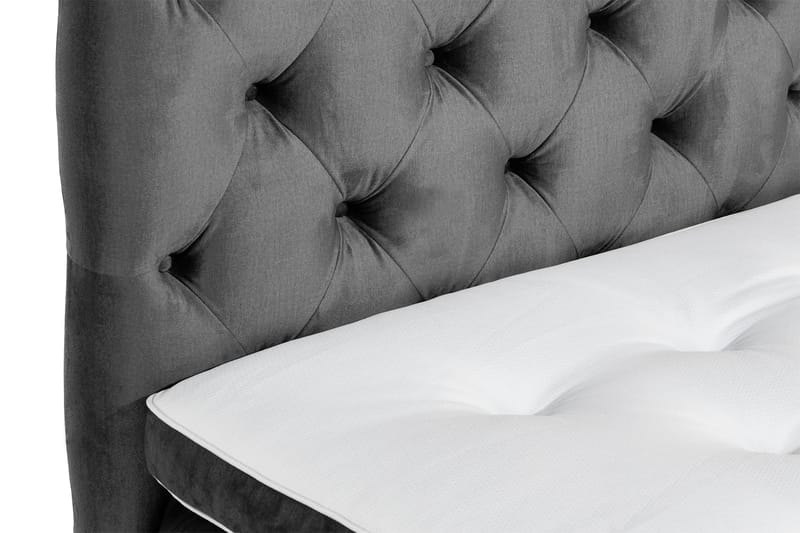 Ella Sengepakke 90x200cm Dypheftet Sengegavl - Mørkegrå / fløyel - Møbler - Senger - Kontinentalsenger