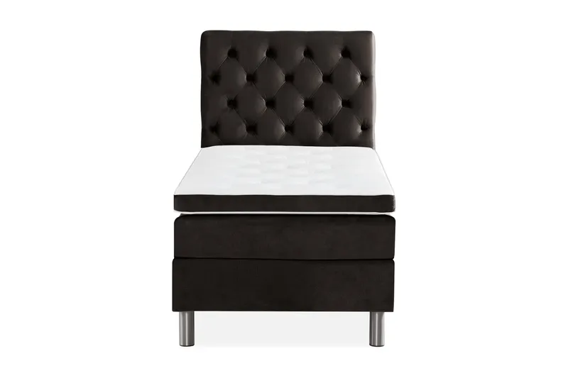 Ella Sengepakke 90x200cm Dypheftet Sengegavl, Mørkegrå / fløyel