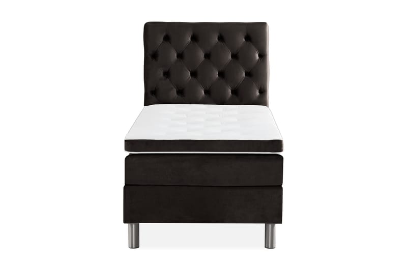 Ella Sengepakke 90x200cm Dypheftet Sengegavl - Mørkegrå / fløyel - Møbler - Senger - Kontinentalsenger