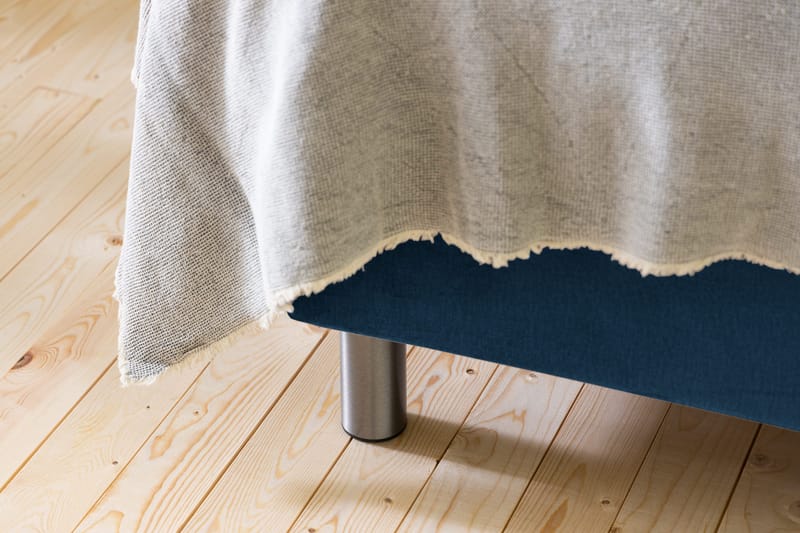 Ella Sengepakke 90x200cm Rutete Sengegavl - Mørkeblå / Fløyel - Møbler - Senger - Kontinentalsenger