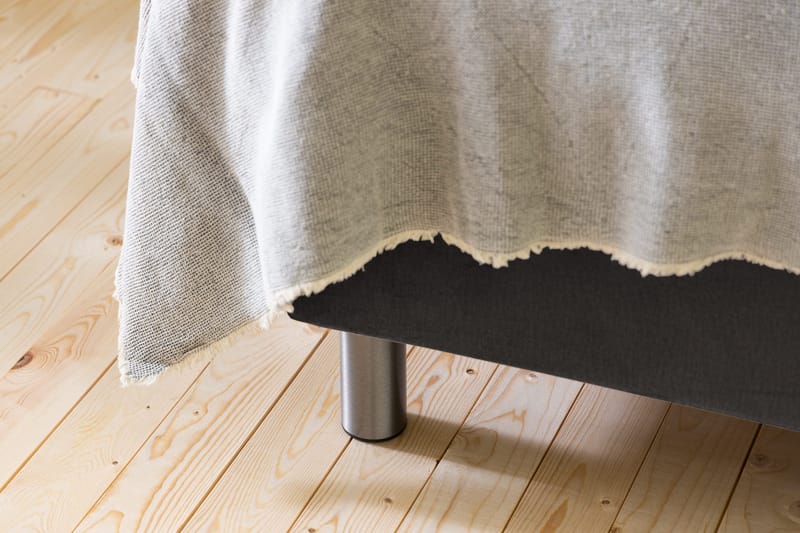 Ella Sengepakke 90x200cm Rutete Sengegavl - Mørkegrå / fløyel - Møbler - Senger - Kontinentalsenger