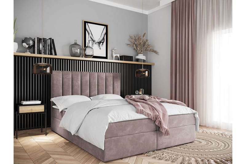 Esher Kontinentalseng 140x200 cm Medium - Rosa - Møbler - Senger - Kontinentalsenger