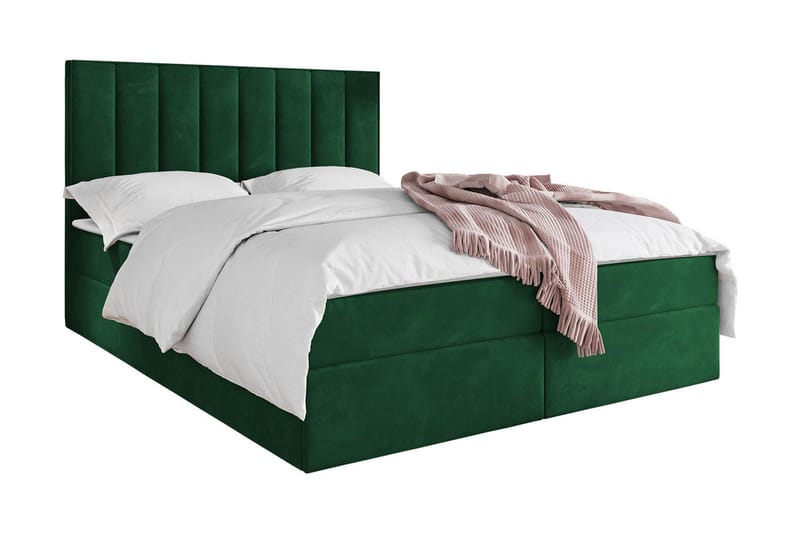 Esher Kontinentalseng 180x200 cm Medium - Fløyel/Mørkegrønn - Møbler - Senger - Kontinentalsenger