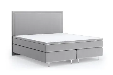 Faylor Luxury Velvet 180x200 - Lysegrå - Møbler - Senger - Kontinentalsenger