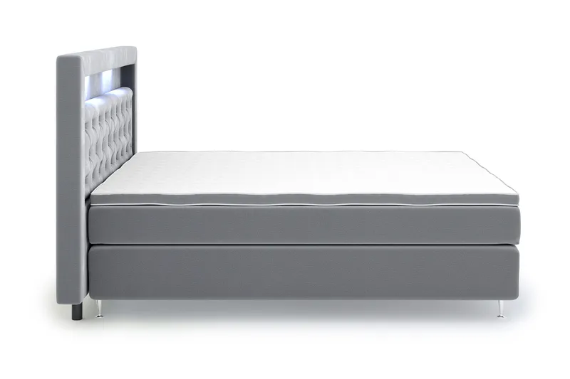 Faylor Luxury Velvet Sengepakke 180x200 - Lysegrå - Møbler - Senger - Kontinentalsenger