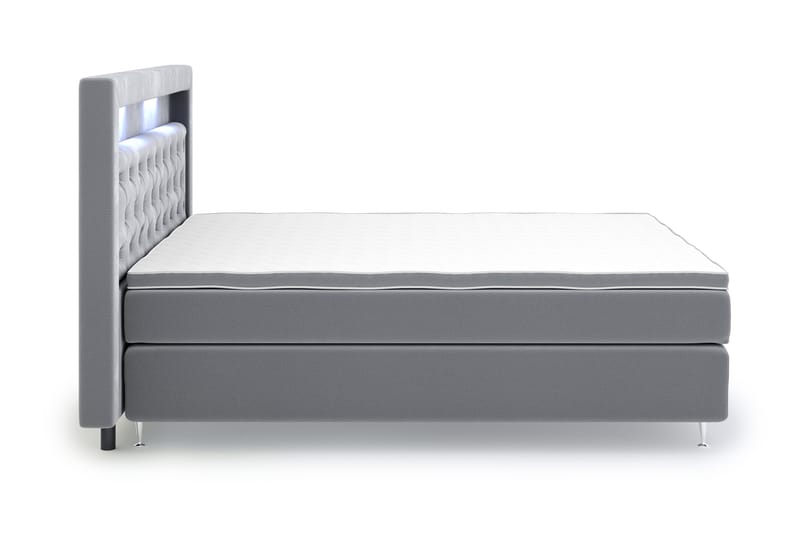 Faylor Luxury Velvet Sengepakke 180x200 - Lysegrå - Møbler - Senger - Kontinentalsenger