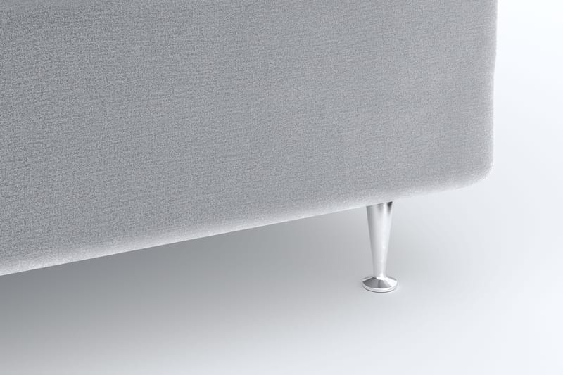 Faylor Luxury Velvet Sengepakke 180x200 - Lysegrå - Møbler - Senger - Kontinentalsenger