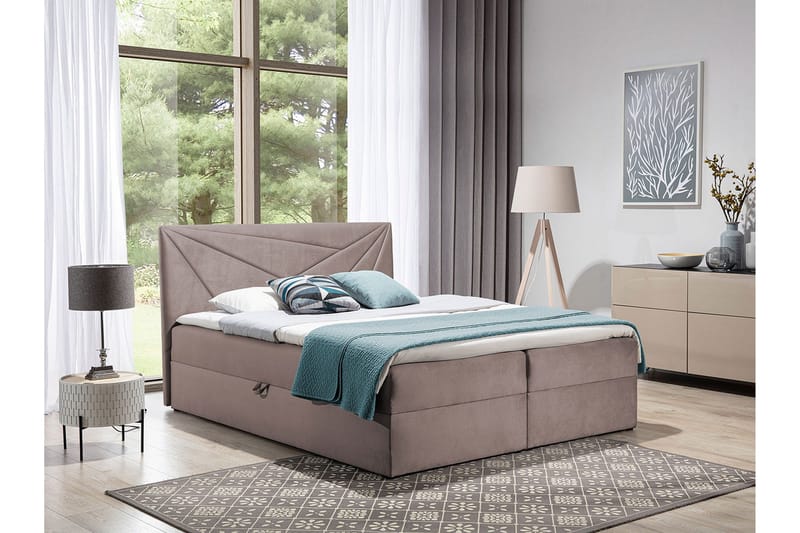 Frusci Kontinentalseng 140x200 + Overmadrass - Møbler - Senger - Kontinentalsenger