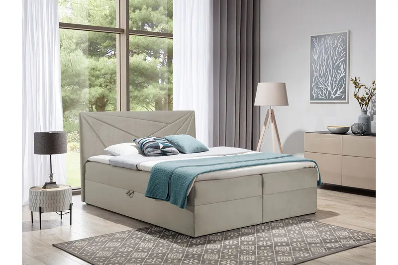 Frusci Kontinentalseng 160x200 + Overmadrass - Møbler - Senger - Kontinentalsenger