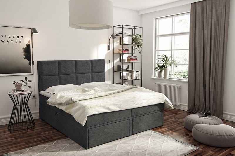 Garda Lux Kontinentalseng 200x207 cm - Svart - Møbler - Senger - Kontinentalsenger