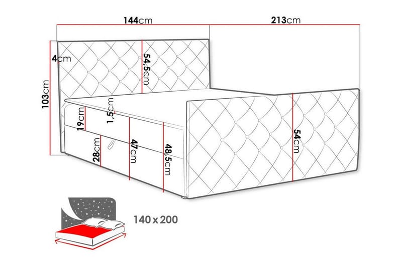 Hattie Kontinentalseng 140x200 cm - Beige - Kontinentalsenger