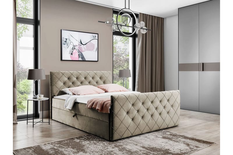 Hattie Kontinentalseng 180x200 cm - Beige - Møbler - Senger - Kontinentalsenger