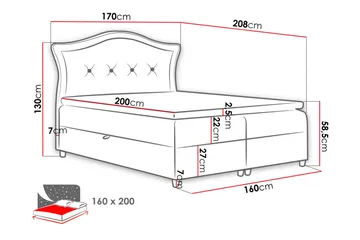 Hestra Kontinentalseng 160x200 cm - Møbler - Senger - Kontinentalsenger