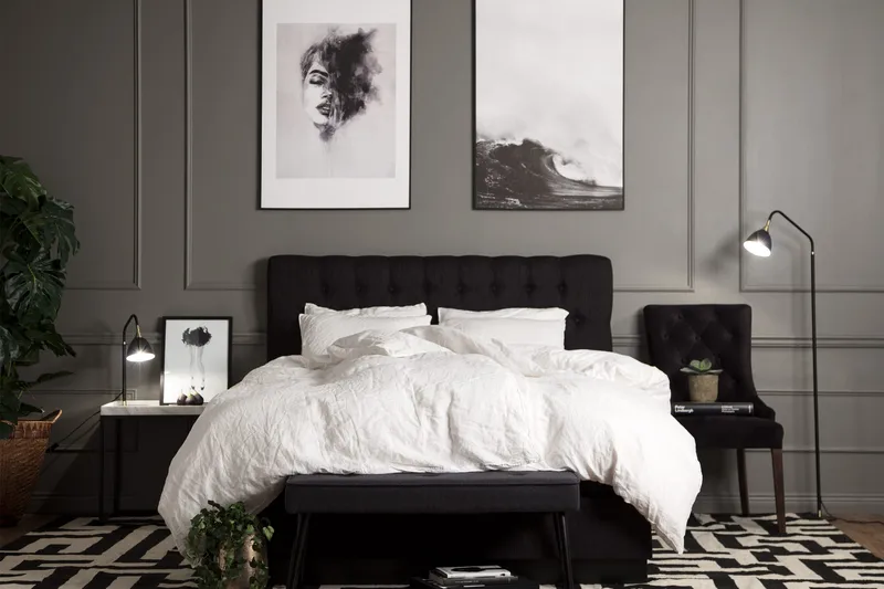 Hilton Deluxe Kontinentalseng 120 - Svart - Møbler - Senger - Kontinentalsenger