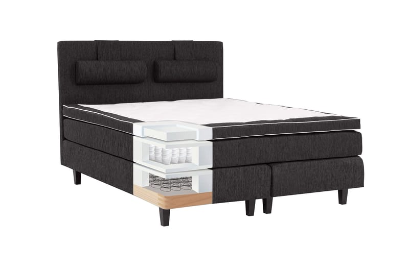 Hilton Deluxe Kontinentalseng 120 - Svart - Møbler - Senger - Kontinentalsenger