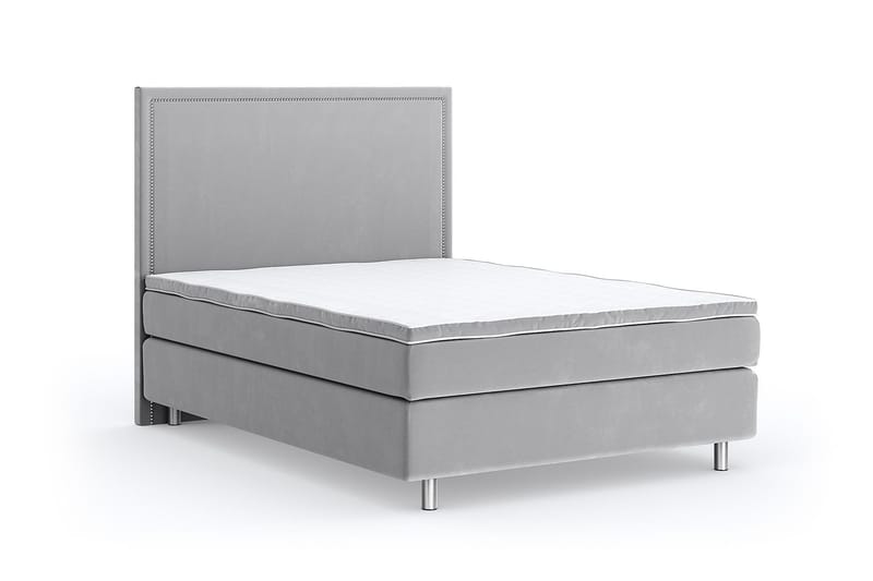 Hilton Luxury Velvet 140x200 - Lysegrå - Møbler - Senger - Kontinentalsenger